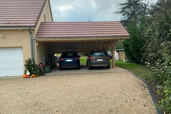 Auvent accolé 2 pentes inégales, 5,8×6,5 m, Belmont