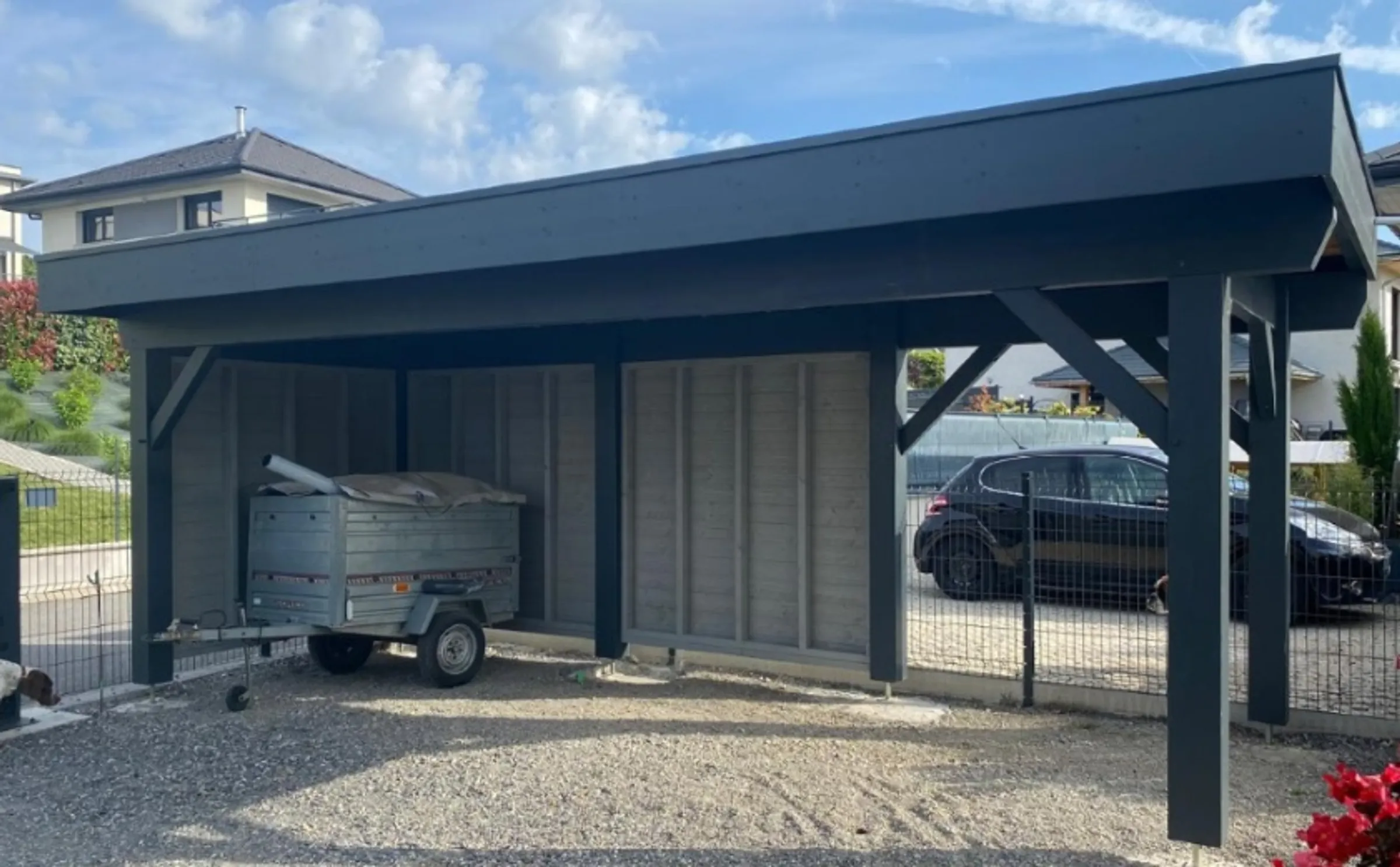Carport toit plat