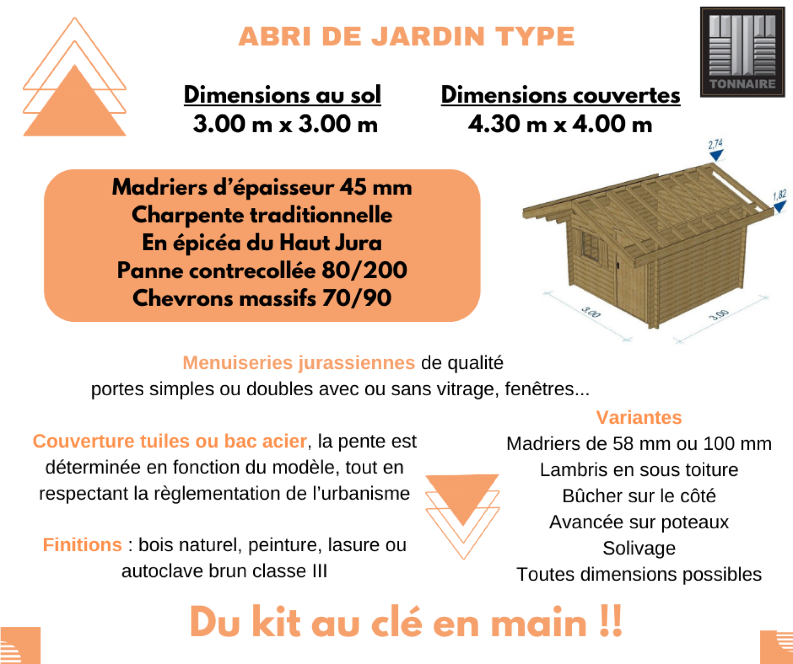 Abri de jardin bois sur mesure réalisé par Tonnaire — réalisation 26