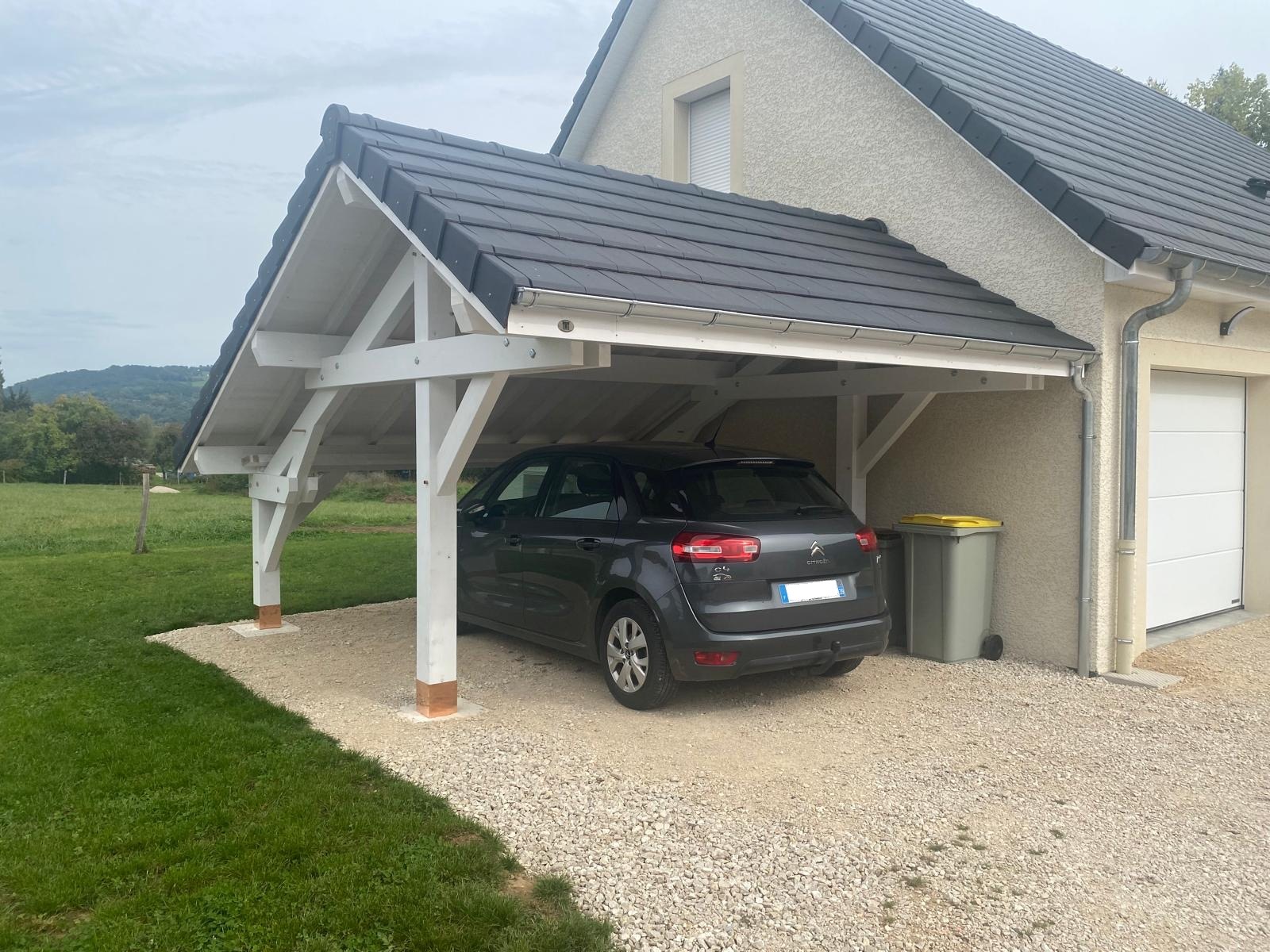 Auvent bois accolé sur mesure réalisé par Tonnaire — réalisation 3