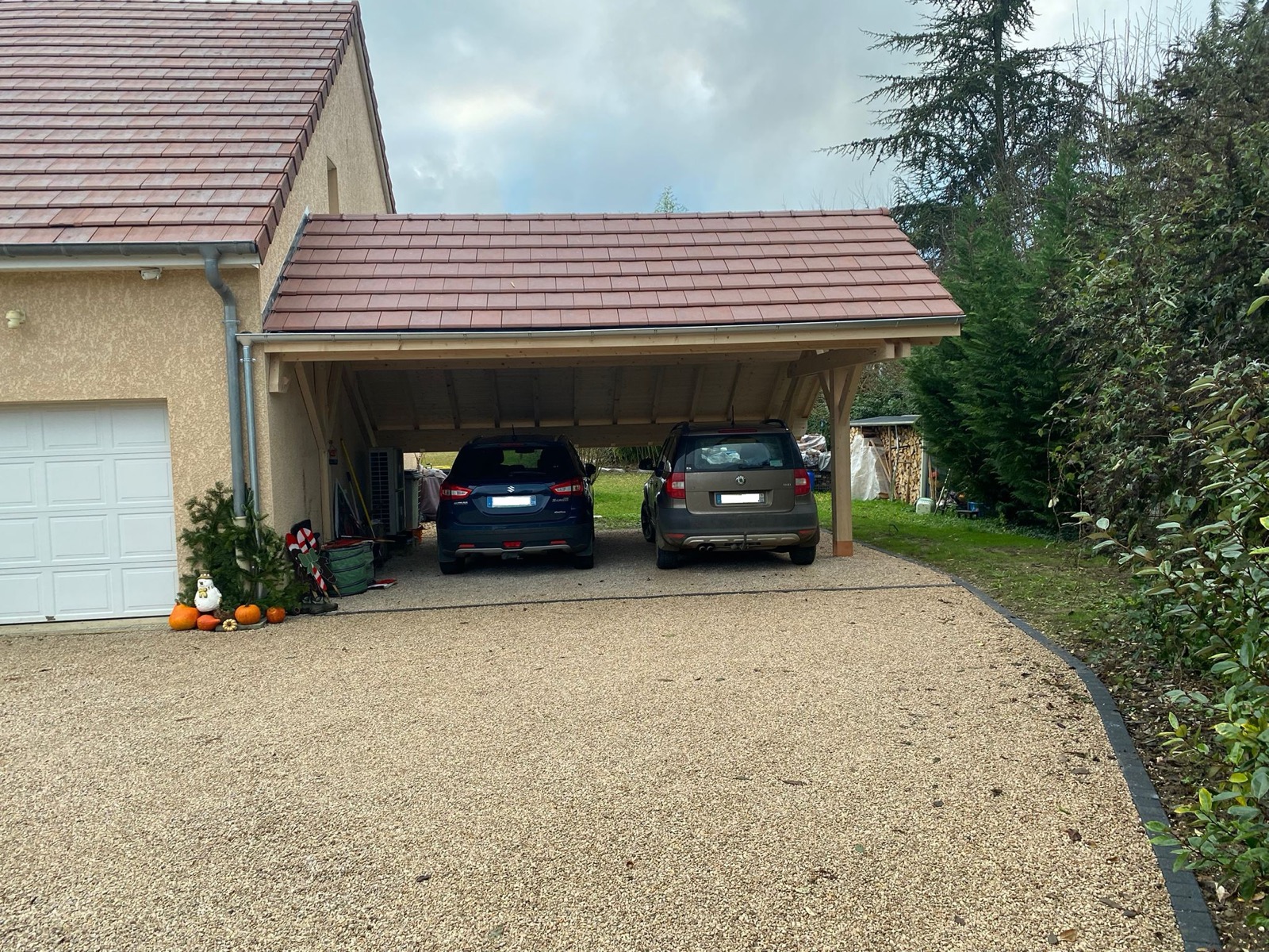 Auvent bois accolé sur mesure réalisé par Tonnaire — réalisation 5