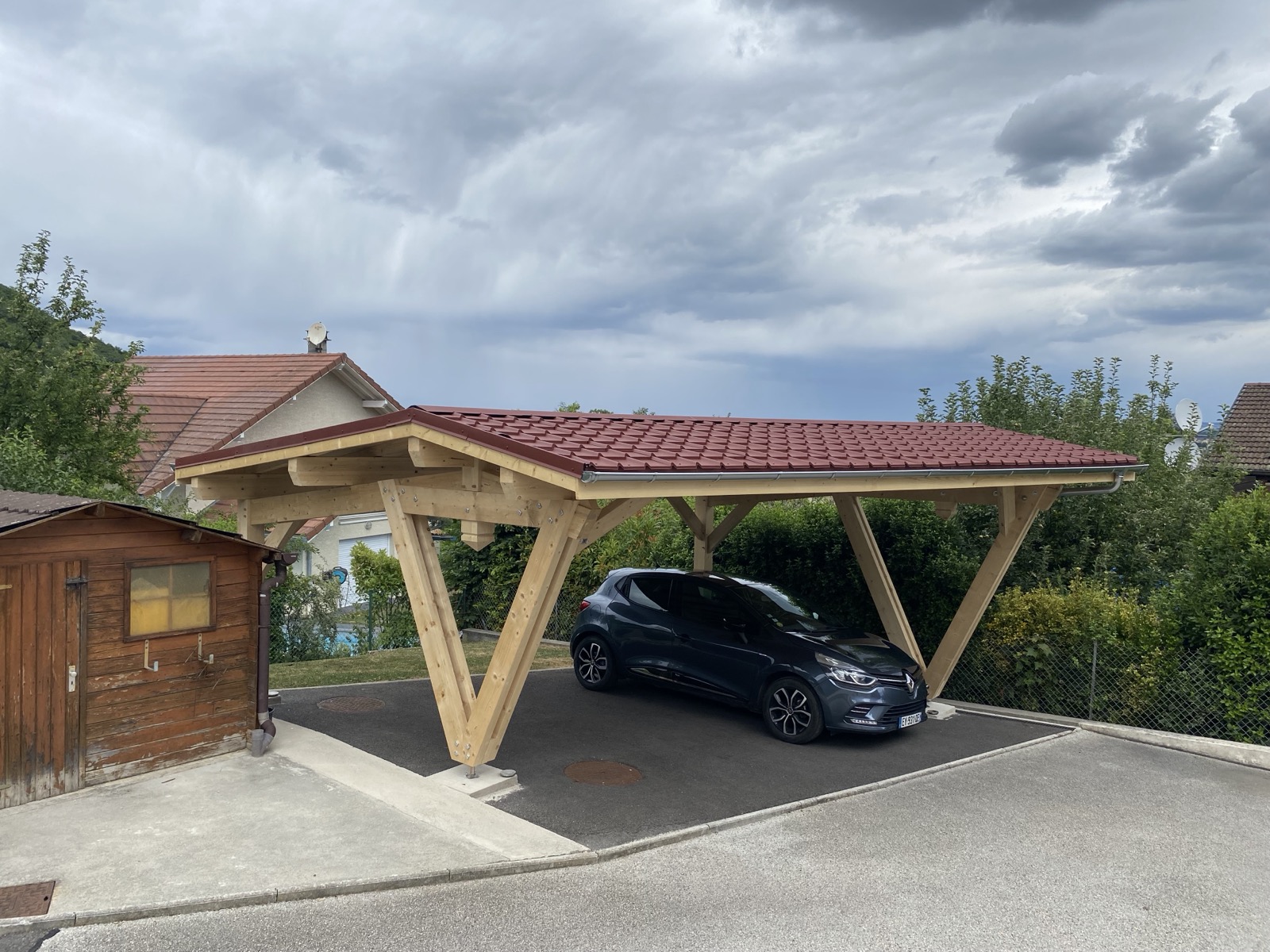Carport bois sur mesure réalisé par Tonnaire — réalisation 20